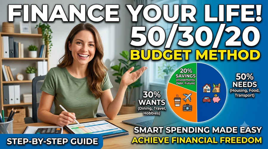 Finance Your Life! 50/30/20 Budget Method - Step-by-step guide for smart spending and financial freedom.