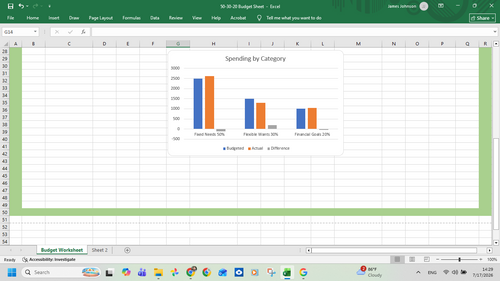50/30/20 Budgeting Template
